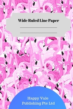 Cute Flamingo Theme Wide Ruled Line Paper