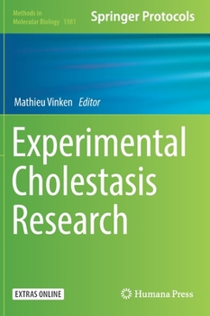 Hardcover Experimental Cholestasis Research Book