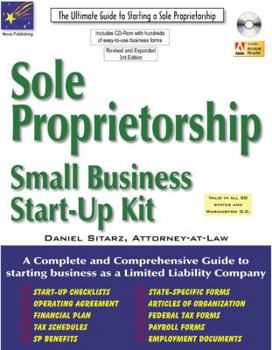 Paperback Sole Proprietorship: Small Business Start-Up Kit [With CDROM] Book
