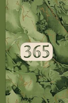 Monogram 365 Day Journal Marble Notebook (Leafy Green Edition) : Blank Lined Notebook Diary for One Year Projects: Page a Day, for Any Year End, with Custom Fill-In Dates, Tracker, & Title Plate