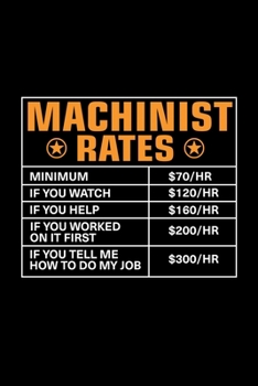 Machinist Rates: Lined Journal, 120 Pages, 6x9 Sizes, Funny Machinist Notebook Gift For Machinists
