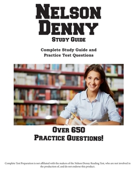 Paperback Nelson Denny Study Guide: Complete Study Guide and Practice Test Questions Book