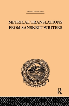 Paperback Metrical Translations from Sanskrit Writers Book