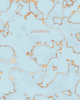 Journal: Beautiful Blue Marble and Rose Gold | 8 x 10, Wide Ruled Pages | Gift for Women and Teen Girls