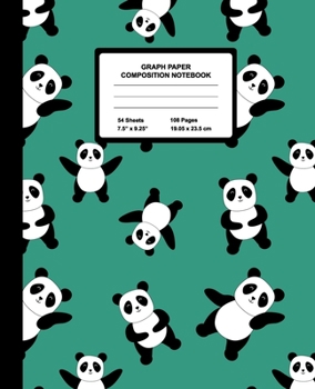 Graph Paper Composition Notebook: Quad Ruled 4 Squares Per Inch Sheets, Math and Science Grid Note Book for Elementary Students, Playing Panda