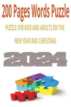 Paperback 200 Pages Christmas and New year Words Puzzle [Large Print] Book