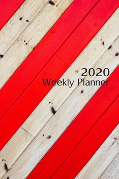 Paperback 2020 Weekly Planner: A Layout For Left Handed People - Red and White Painted Wood Book