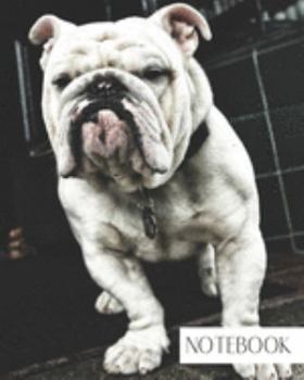 Paperback Notebook: Large College Ruled Notebook for Everyday Use Cute White Bulldog Book