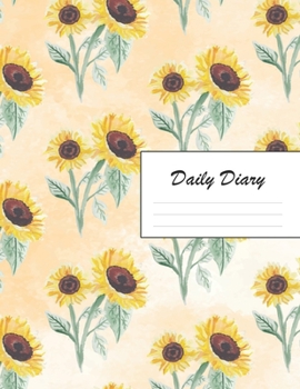 Paperback Daily Diary: Blank 2020 Journal Entry Writing Paper for Each Day of the Year - Sunflower Floral Pattern - January 20 - December 20 Book