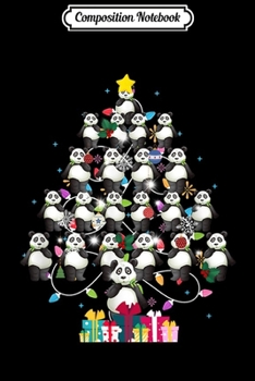 Paperback Composition Notebook: Funny Panda Christmas Tree Lights Gift Journal/Notebook Blank Lined Ruled 6x9 100 Pages Book