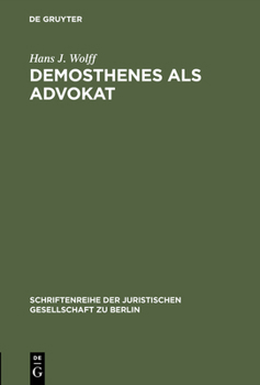 Hardcover Demosthenes als Advokat [German] Book