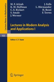 Paperback Lectures in Modern Analysis and Applications I Book