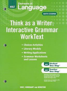 Paperback Elements of Language: Think as a Writer Interactive Writing Worktext Grade 12 Book