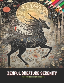 Paperback Zenful Creature Serenity: Mindfulness Coloring Book, 50 Pages, 8.5 x 11 inches Book
