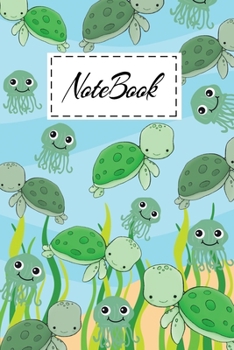 Notebook: Cute Sea Turtle Cartoon Themed Cover Notebook For Girls Boys Kids Teens For Taking Notes & Ideas - Perfect Gift Journal For Sea Turtle Lovers.