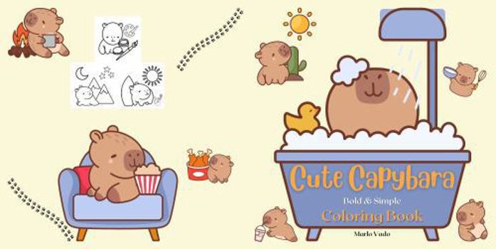 Paperback Cute Capybara: Bold & Simple Coloring Book