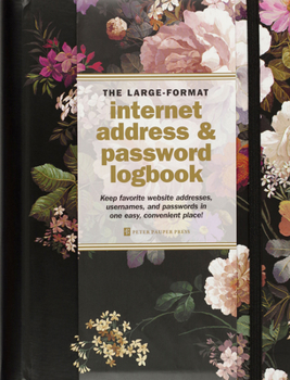 Spiral-bound Midnight Floral Large Internet Address & Password Logbook Book