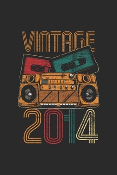 Paperback Vintage 2014: Dotted Bullet Grid Notebook / Journal (6 X 9 -120 Pages) - Birthday Gift Idea Book