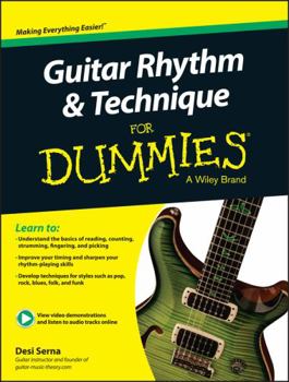 Paperback Guitar Rhythm and Techniques for Dummies, Book + Online Video and Audio Instruction Book