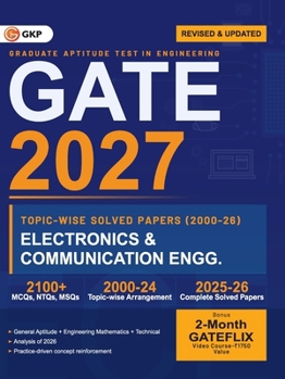 Paperback Gkp Gate 2027: Electronics & Communication Engineering - 27 Years' Topic-wise Previous Solved Papers (2000-2026) Book