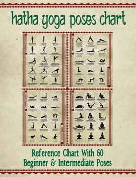 Hatha Yoga Poses Chart: 60 Common Yoga Poses and Their Names - A Reference Guide to Yoga Asanas (Postures) 8.5 X 11 Full-Color 4-Panel Pamphlet