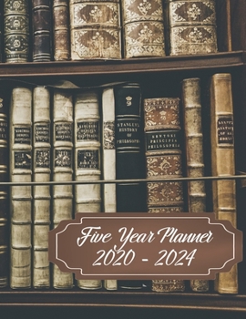 Paperback Five Year Planner 2020 - 2024: Book Lover Agenda Planner For The Next Five Years. Monthly Schedule Organizer Bibliomaniac Booklover Book