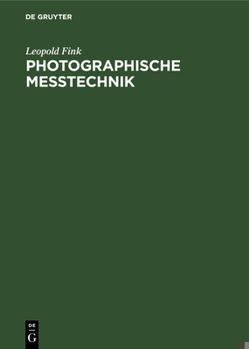 Hardcover Photographische Meßtechnik [German] Book