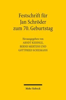 Hardcover Festschrift Fur Jan Schroder Zum 70. Geburtstag [German] Book
