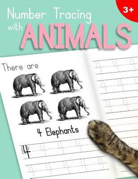 Paperback Number Tracing With Animals: Learn the Numbers - Number and Counting Practice Workbook for Children in Preschool and Kindergarten - MintPink Cover Book