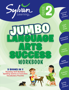 Paperback 2nd Grade Jumbo Language Arts Success Workbook: 3 Books in 1--Reading Skill Builders, Spelling Games and Activities, Vocabulary Puzzles; Activities, E Book