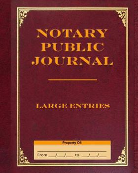 Paperback Notary Public Journal Large Entries Book
