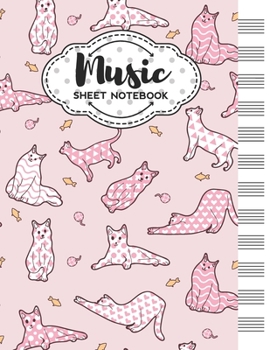 Paperback Music Sheet Notebook: Blank Staff Manuscript Paper with Unique Cats Themed Cover Design Book