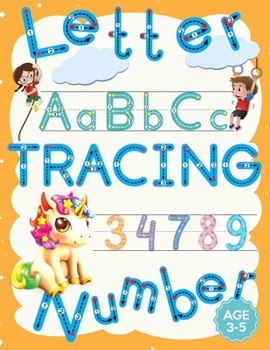 Paperback Letter and Number Tracing Books for Kids Ages 3-5: Letter Tracing Book, Number Tracing Book for Preschool and Kindergarten Kids Age 3-5,4-8.3 Line Alp Book