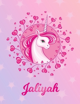 Paperback Jaliyah: Unicorn Sheet Music Note Manuscript Notebook Paper - Magical Horse Personalized Letter G Initial Custom First Name Cov Book