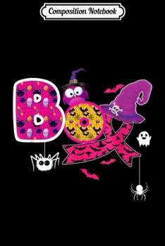 Composition Notebook: Boo Pink Breast Cancer Awareness With Spiders And Witch Hat  Journal/Notebook Blank Lined Ruled 6x9 100 Pages