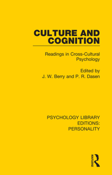 Paperback Culture and Cognition: Readings in Cross-Cultural Psychology Book