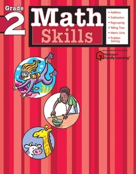 Paperback Math Skills: Grade 2 (Flash Kids Harcourt Family Learning) Book