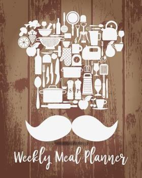 Weekly Meal Planner : Food Planner and Grocery List Menu Food Planners Prep Book Eat Records Journal Diary Notebook Log Book Size 8x10 Inches 104 Pages Kitchen Icon Set Style