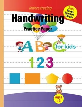 Paperback Letters Tracing: Handwriting Practice Paper for Kids Ages 3-5: Trace Letters Lines and Shapes Pen Control Preschool Writing Workbook wi Book