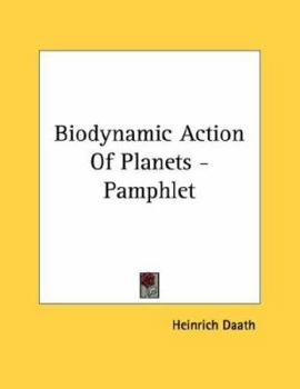 Paperback Biodynamic Action of Planets - Pamphlet Book