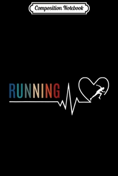 Composition Notebook: Running Men Retro EKG Heartbeat  Journal/Notebook Blank Lined Ruled 6x9 100 Pages