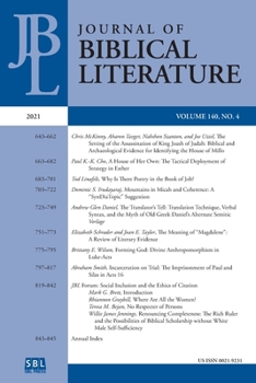 Paperback Journal of Biblical Literature 140.4 (2021) Book