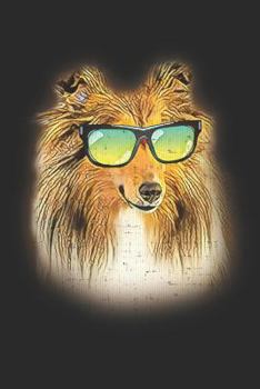 Paperback Shetland Sheepdog: Neon Dog with Sunglasses Blank Lined Journal Notebook Diary Book