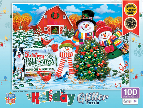 Holiday - 100pc Glitter Puzzle - On the Tree Farm