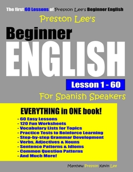 Paperback Preston Lee's Beginner English Lesson 1 - 60 For Spanish Speakers Book