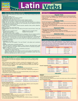Misc. Latin Verbs: Quickstudy Laminated Reference Guide Book