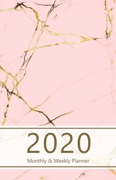 2020 Monthly & Weekly Planner: Set weekly goals and track progress with Achievements summary. Incl. also Calendar, Schedule and more. Monday start ... (Marble look, pink design. Soft matte cover).
