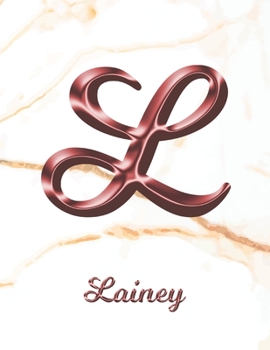 Paperback Lainey: 1 Year Weekly Planner with Note Pages (12 Months) - White Marble Rose Gold Pink Effect Letter L - 2020 - 2021 - Week P Book
