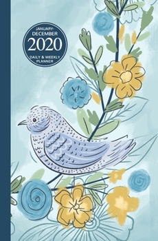 January - December 2020 Daily & Weekly Planner: Mini Calendar; Bonus Word Search Puzzles; Cute Pastel Bird Art