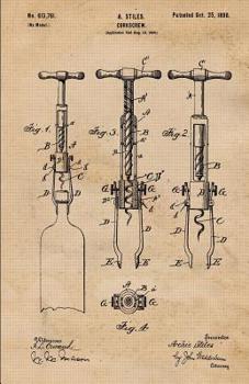 Paperback Wine Folly Tasting Journal: Corkscrew Patent Record Keeping Notebook Organizer Diary Tracker Log Book for Wine Lovers 120 Wine Review Pages Book